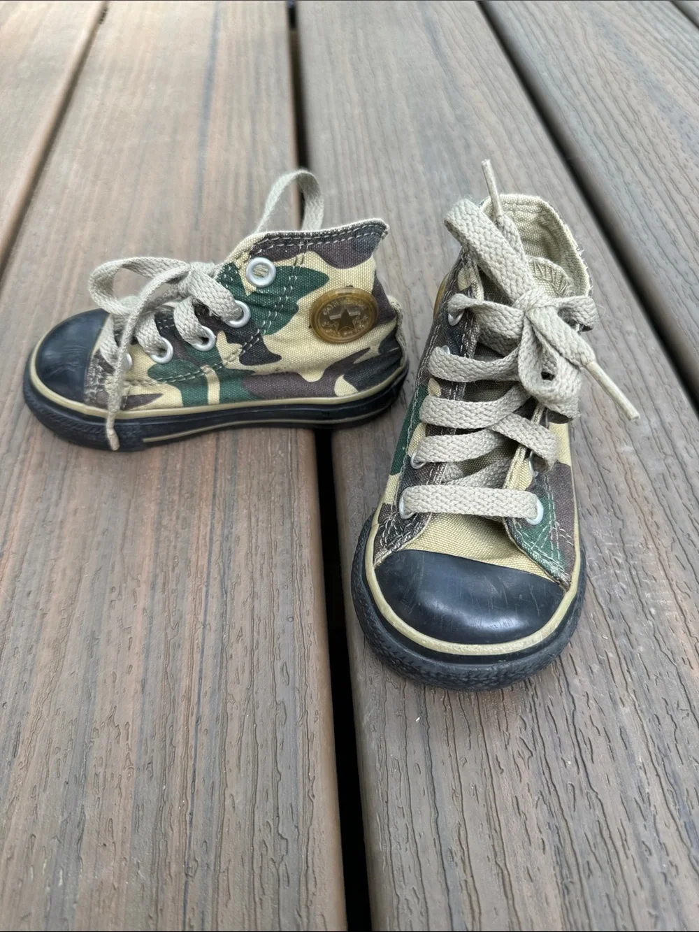 Converse kids Camouflage High-Top Sneakers - Green/Tan